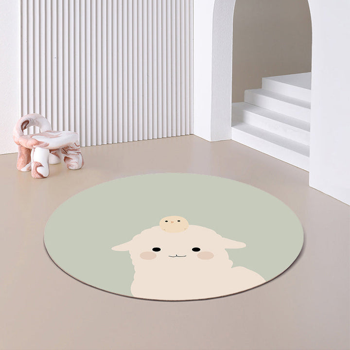 BowLift | Relaxing Cartoon Print Rug Multi-Color Polyester Rug Non-Slip Machine Washable Easy Care Rug for Kids