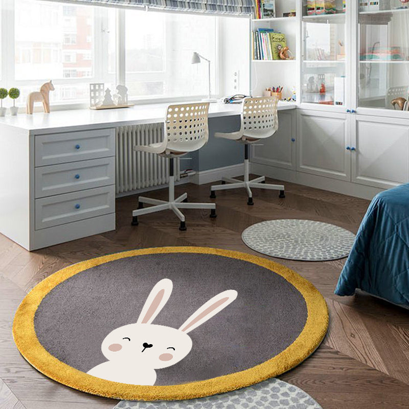 BowLift | Relaxing Cartoon Print Rug Multi-Color Polyester Rug Non-Slip Machine Washable Easy Care Rug for Kids