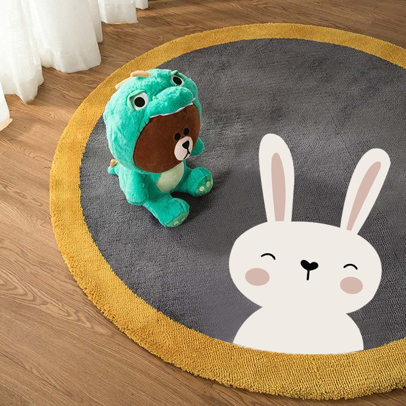BowLift | Relaxing Cartoon Print Rug Multi-Color Polyester Rug Non-Slip Machine Washable Easy Care Rug for Kids