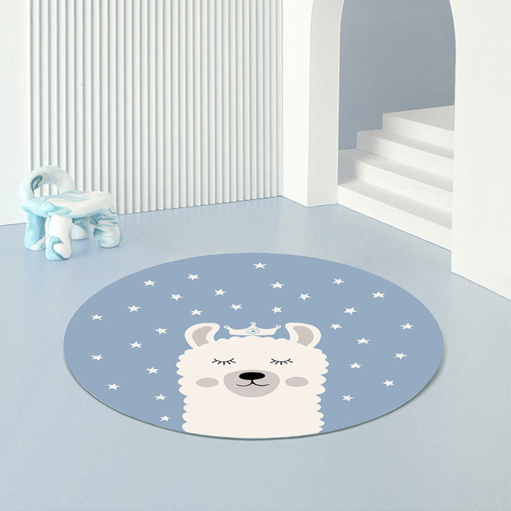 BowLift | Relaxing Cartoon Print Rug Multi-Color Polyester Rug Non-Slip Machine Washable Easy Care Rug for Kids