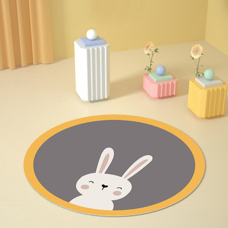 BowLift | Relaxing Cartoon Print Rug Multi-Color Polyester Rug Non-Slip Machine Washable Easy Care Rug for Kids