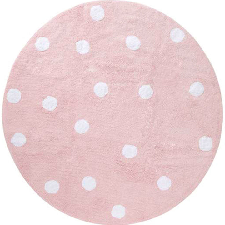 BowLift | Multicolored simple rug Polyester polka dot print rug pet-friendly non-slip backing rug for children's room