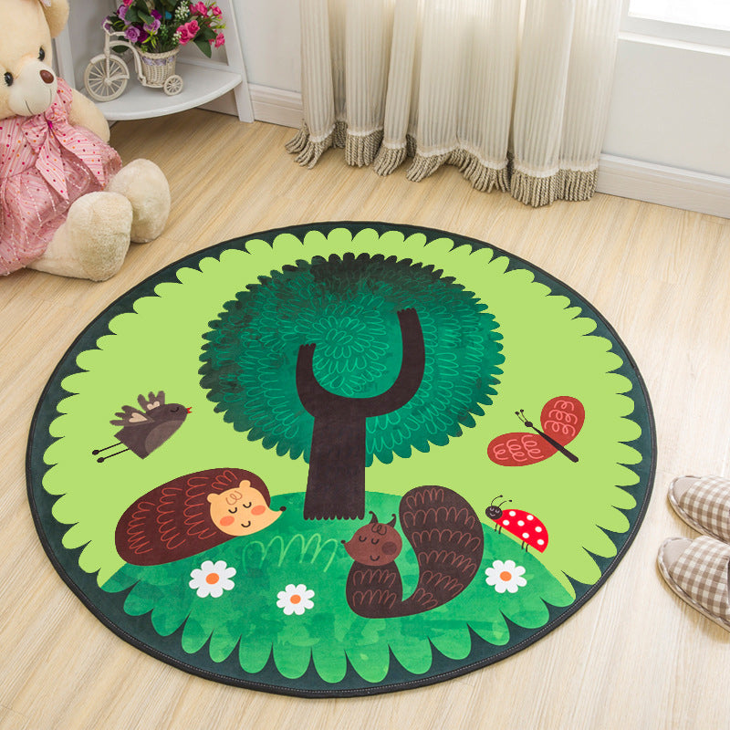 BowLift | Calming Cartoon Rug Multicolor Cute Area Rug Polypropylene Non-Slip Machine Washable Rug for Kids