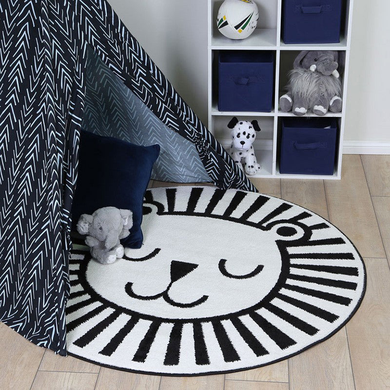 BowLift | Classic Children's Room Rug Multicolored Cartoon Print Rug Polypropylene Washable Non-Slip Backing Rug