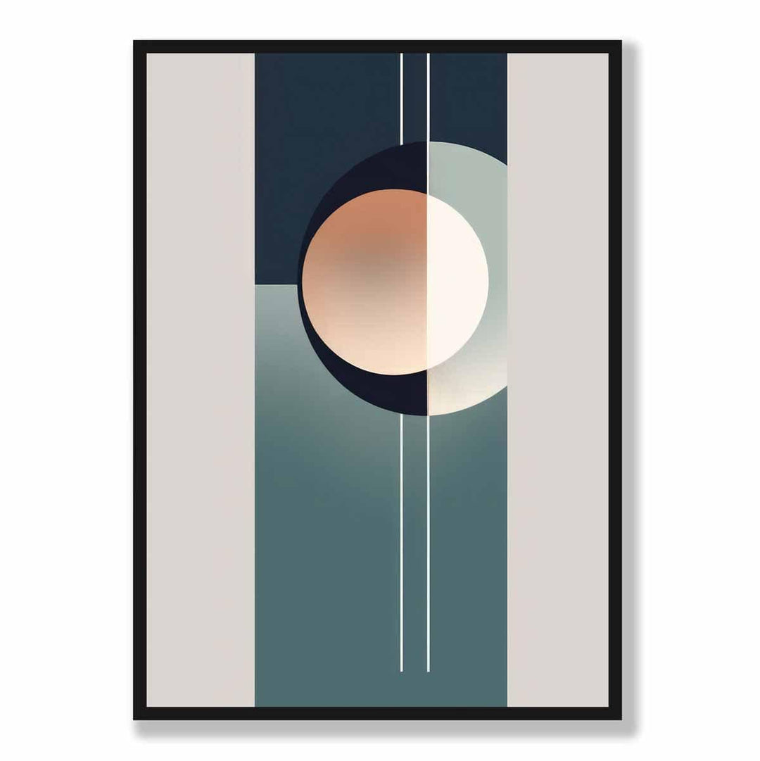 Abstract Shapes Art Print Navy Beige and Gray No. 2 | Bowlift