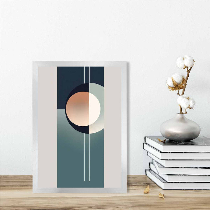 Abstract Shapes Art Print Navy Beige and Gray No. 2 | Bowlift