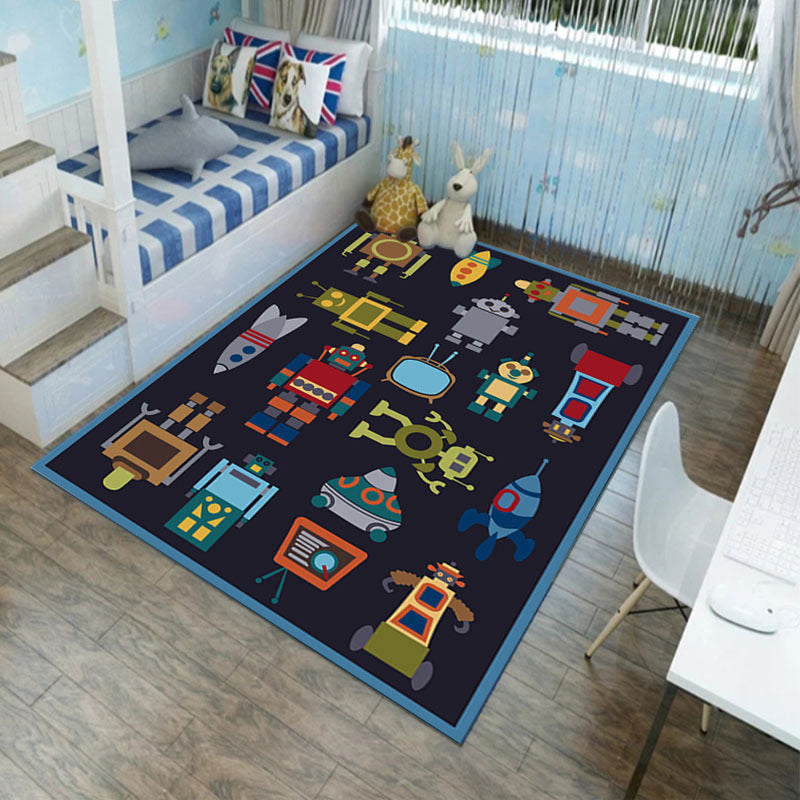 BowLift | Multicolored Children's Room Rug Calming Fairy Tale Rug Polyester Non-Slip Machine Washable Living Room Rug