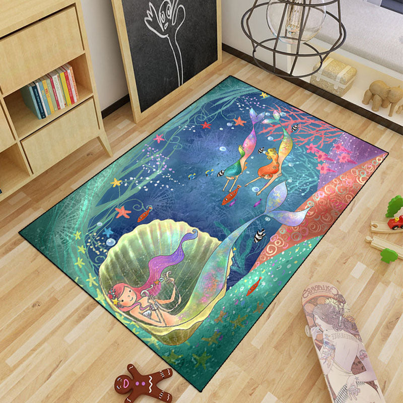 BowLift | Multicolored Children's Room Rug Calming Fairy Tale Rug Polyester Non-Slip Machine Washable Living Room Rug