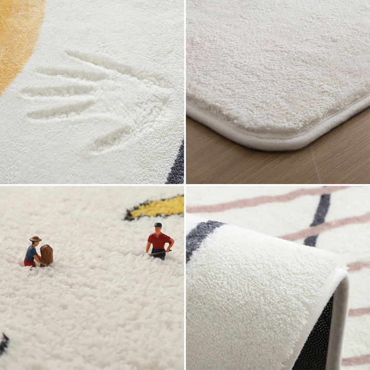 BowLift | Lovelij Kids Room Rug Multi Color Cartoon Pattern Rug Polyester Non-Slip Stain Resistant Rug