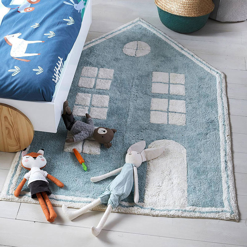 BowLift | Irregular Shape Cartoon Rug Multicolor Funky Area Rug Synthetic Pet-Friendly Non-Slip Backing Rug for Room