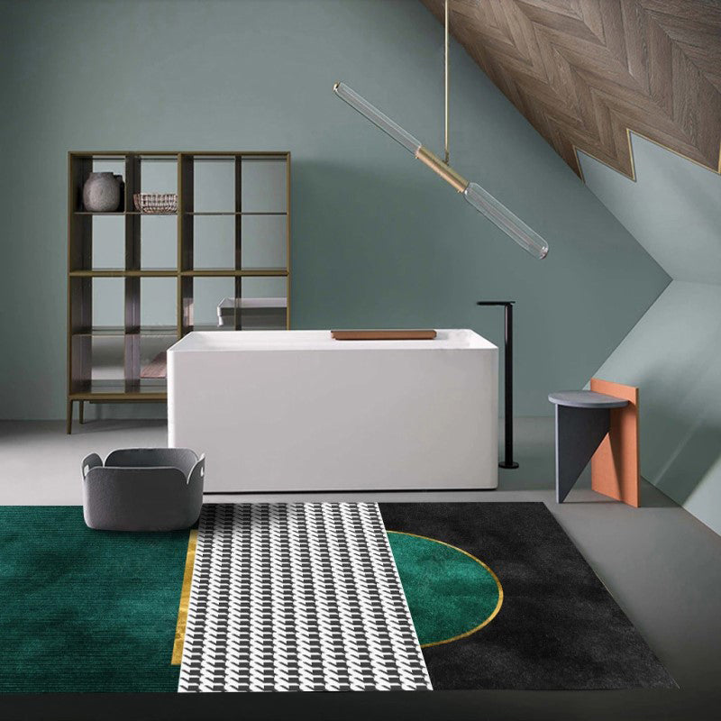 BowLift | Funky Living Room Rug Multicolored geometric pattern rug Polypropylene pet-friendly washable rug