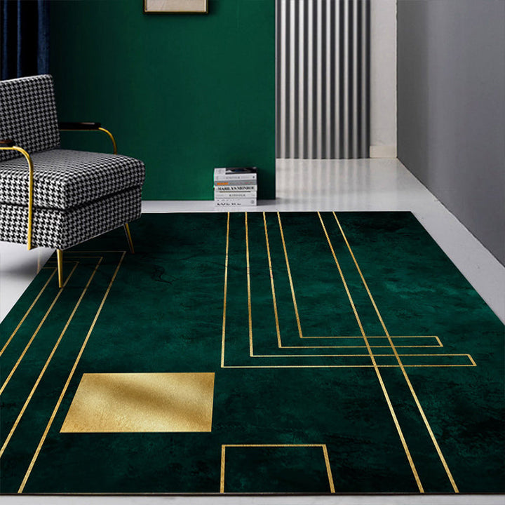 BowLift | Simple Geometric Print Rug Multi Colored Synthetic Non-Slip Machine Washable Area Rug for Living Room