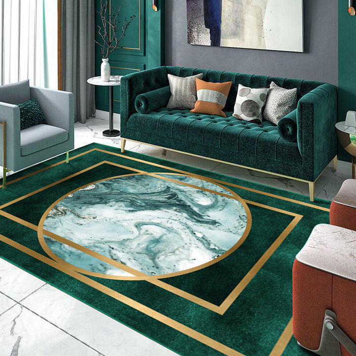 BowLift | Simple Geometric Print Rug Multi Colored Synthetic Non-Slip Machine Washable Area Rug for Living Room