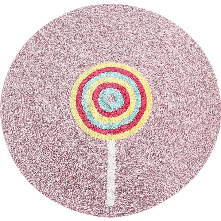 BowLift | Colorful Lollipop Print Rug made of Cotton, Comfort Rug, Pet-friendly, Washable, Easy to Care, Rug for Kids