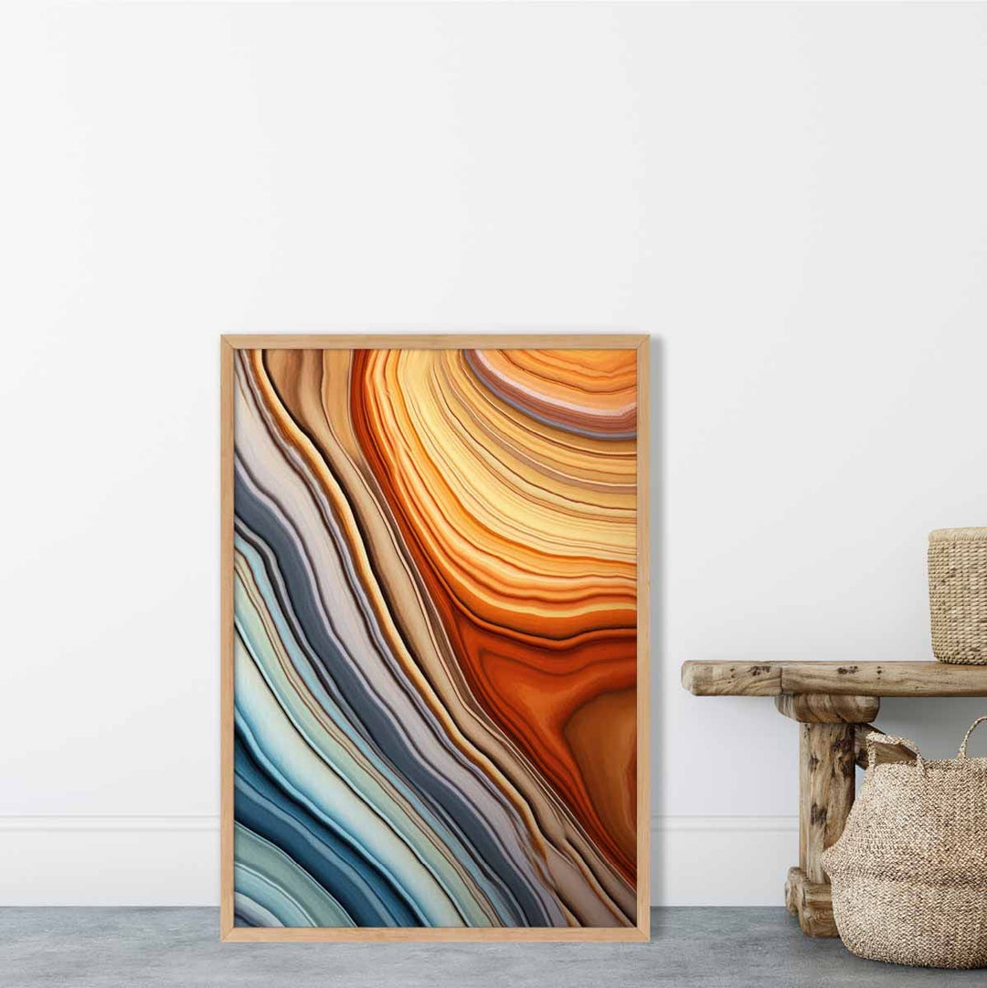 Abstract Flowing Art Print Blue and Orange No. 1 | Bowlift