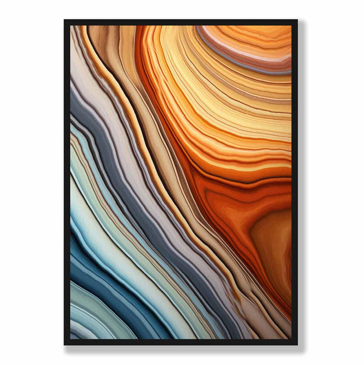 Abstract Flowing Art Print Blue and Orange No. 1 | Bowlift
