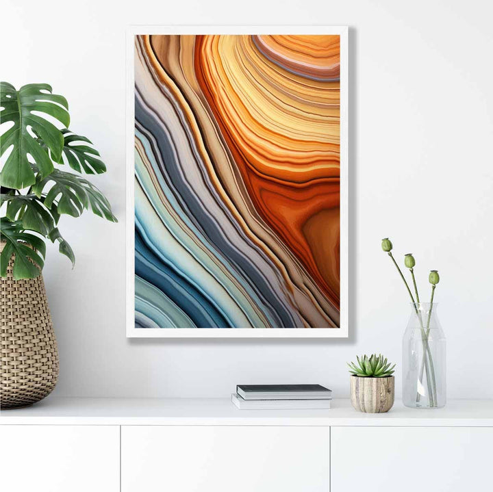 Abstract Flowing Art Print Blue and Orange No. 1 | Bowlift