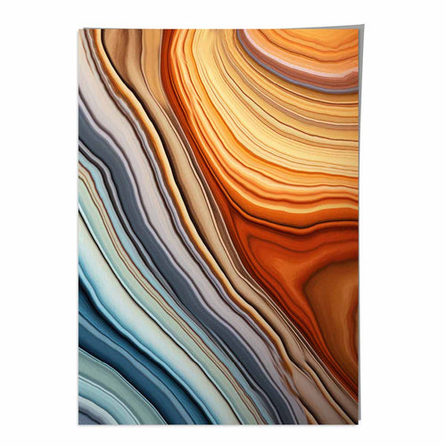 Abstract Flowing Art Print Blue and Orange No. 1 | Bowlift