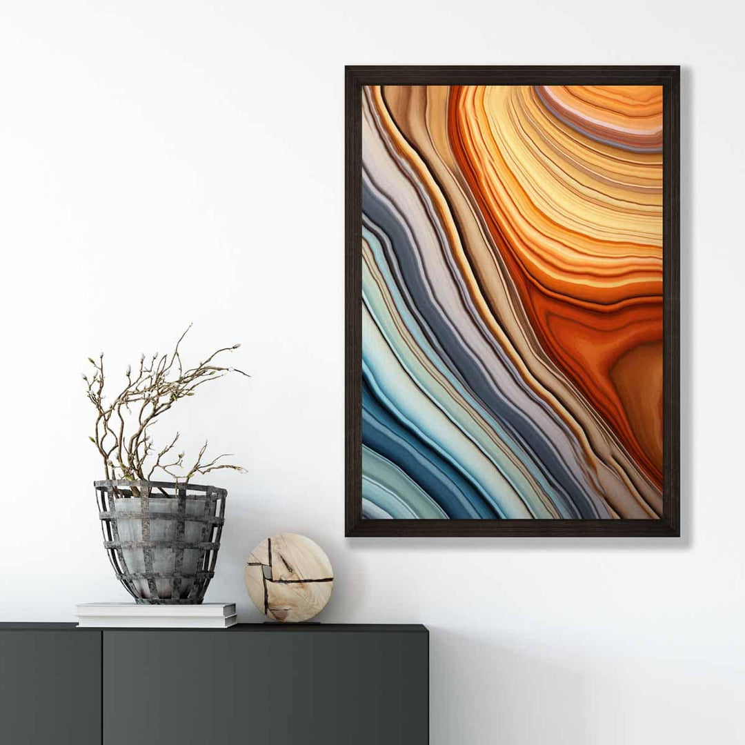 Abstract Flowing Art Print Blue and Orange No. 1 | Bowlift