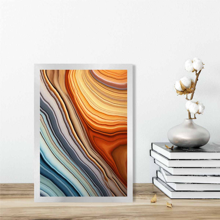 Abstract Flowing Art Print Blue and Orange No. 1 | Bowlift