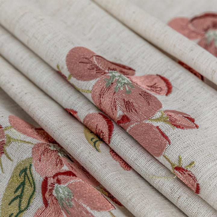 Elegant Floral Embroidered Table Cloth