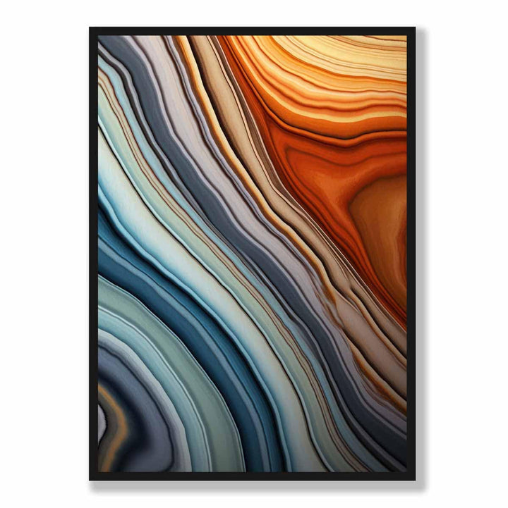 Abstract Liquid Art Print Blue and Orange No. 2 | Bowlift