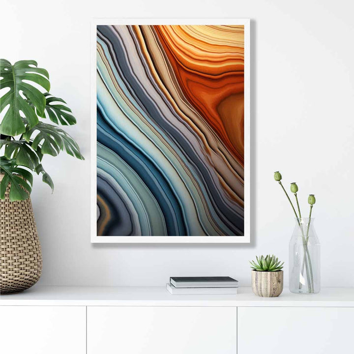 Abstract Liquid Art Print Blue and Orange No. 2 | Bowlift
