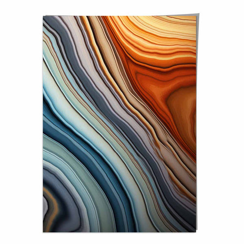 Abstract Liquid Art Print Blue and Orange No. 2 | Bowlift