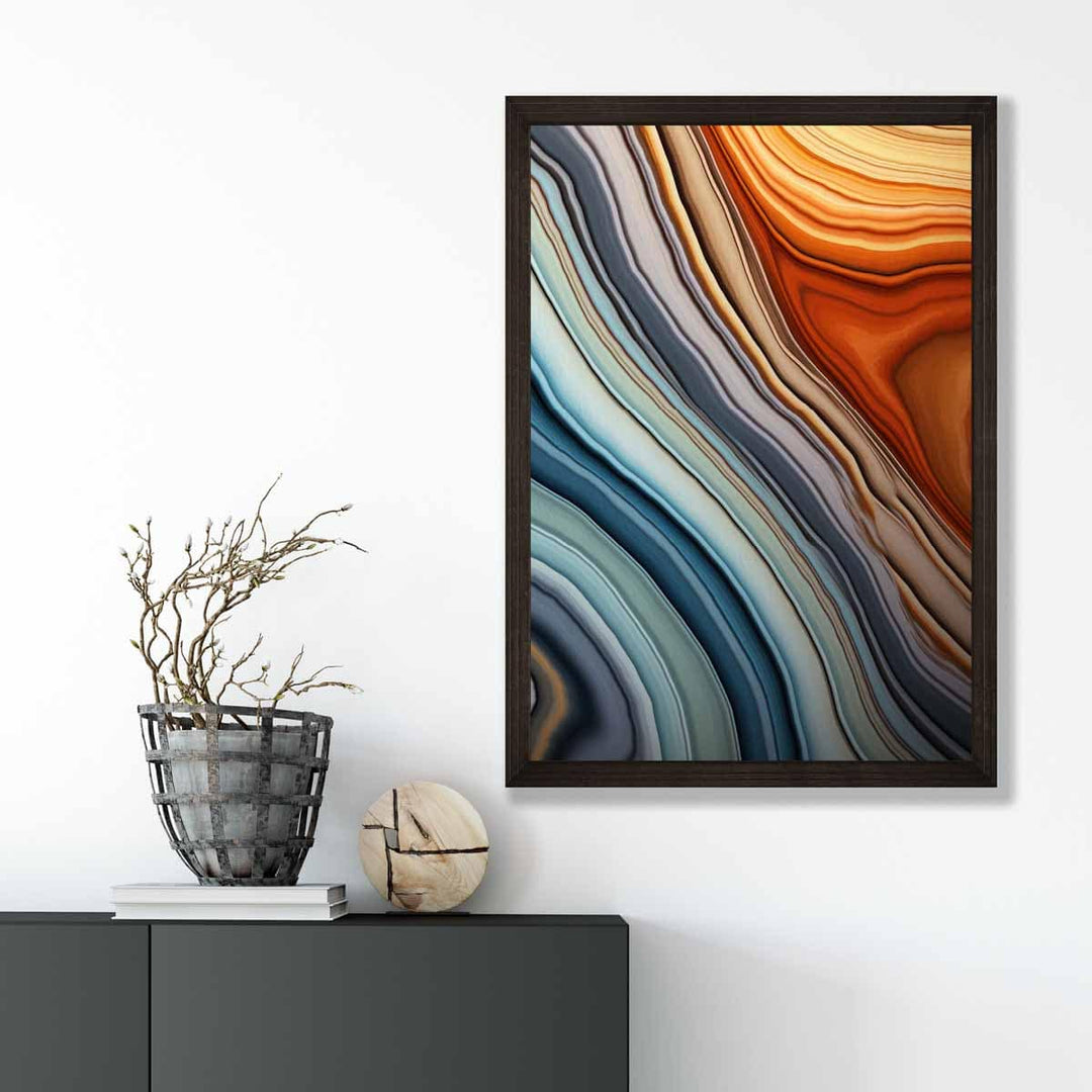 Abstract Liquid Art Print Blue and Orange No. 2 | Bowlift