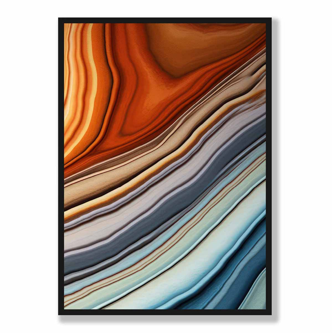 Abstract Fluid Art Print Blue and Orange No. 3 | Bowlift