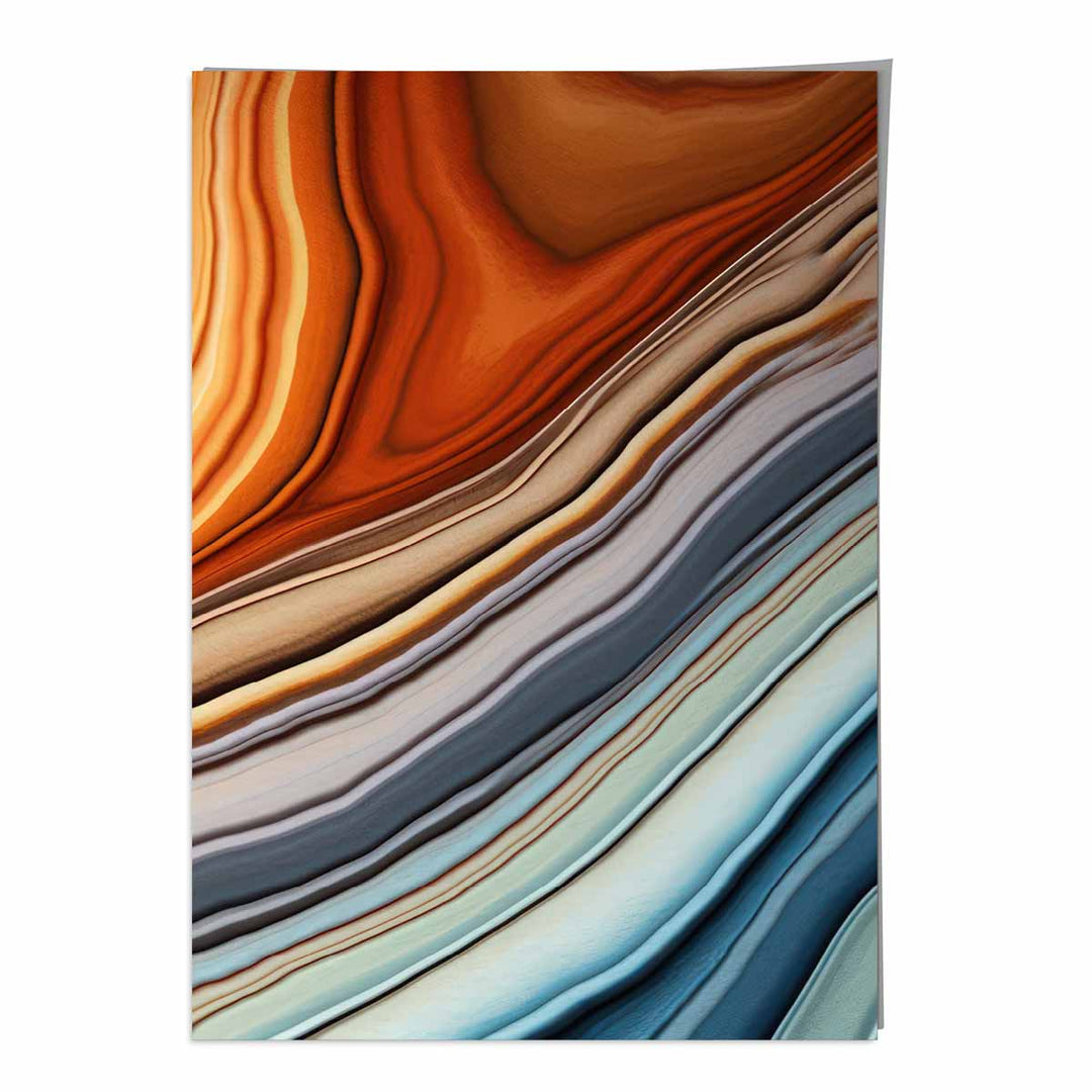 Abstract Fluid Art Print Blue and Orange No. 3 | Bowlift