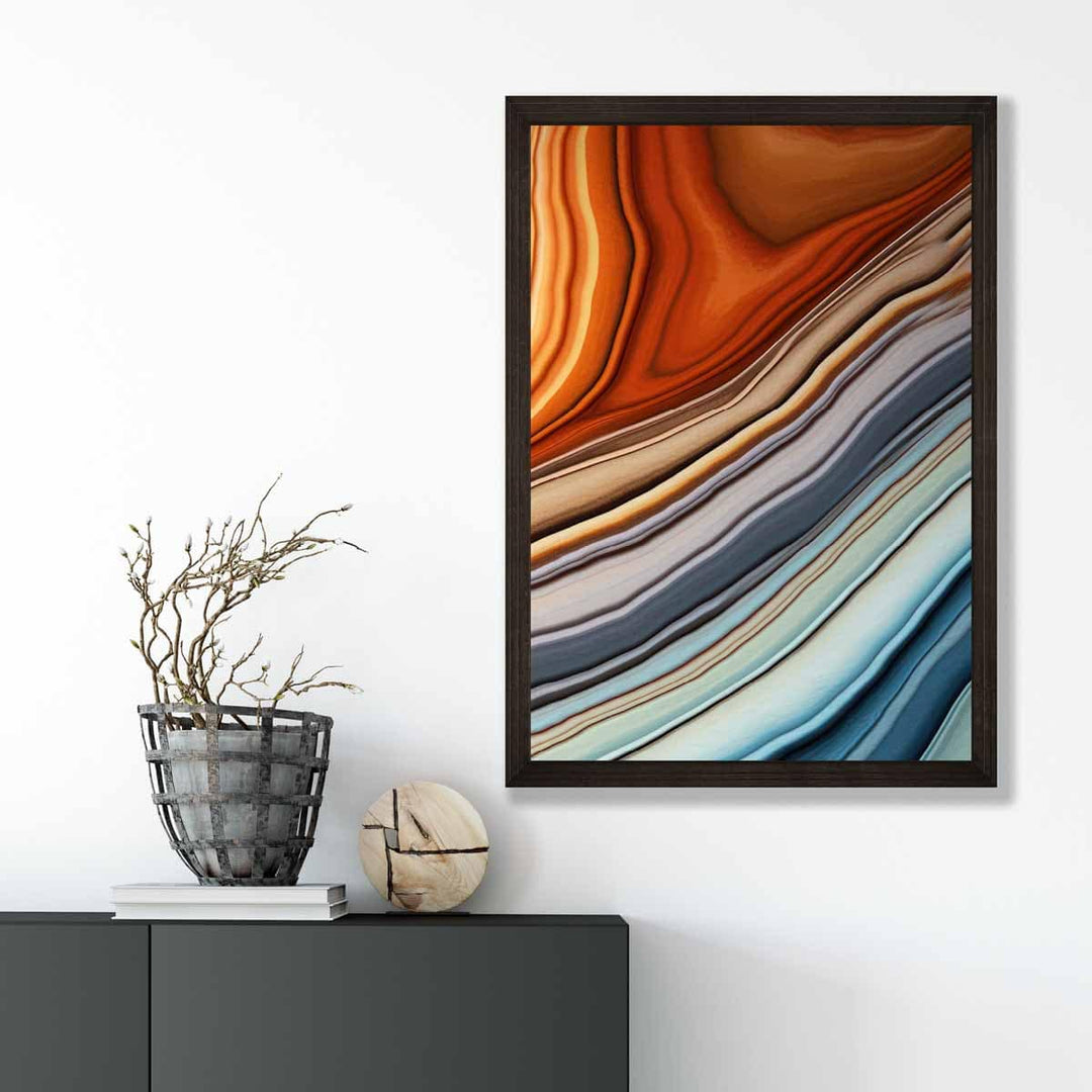 Abstract Fluid Art Print Blue and Orange No. 3 | Bowlift