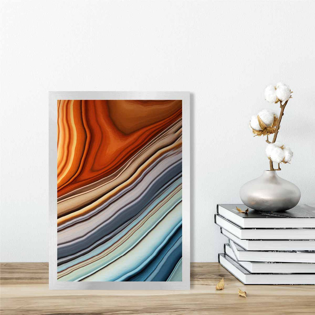 Abstract Fluid Art Print Blue and Orange No. 3 | Bowlift