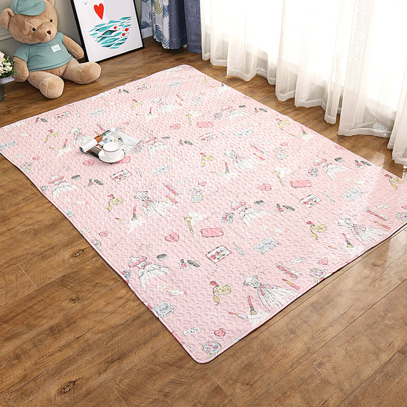 BowLift | Beautiful Cartoon Print Rug Multicolored Cotton Area Rug Pet Friendly Machine Washable Rug for Children's Room