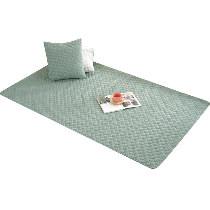 Multicolored simple cotton rug with striped design, non-slip backing, machine washable, rug for the bedroom | Bowlift