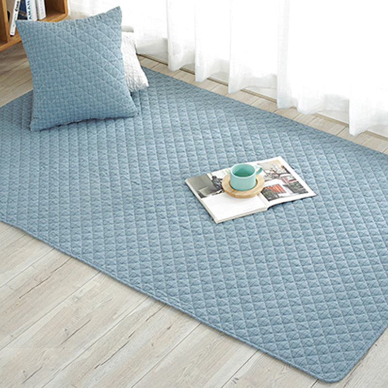 Multicolored simple cotton rug with striped design, non-slip backing, machine washable, rug for the bedroom | Bowlift