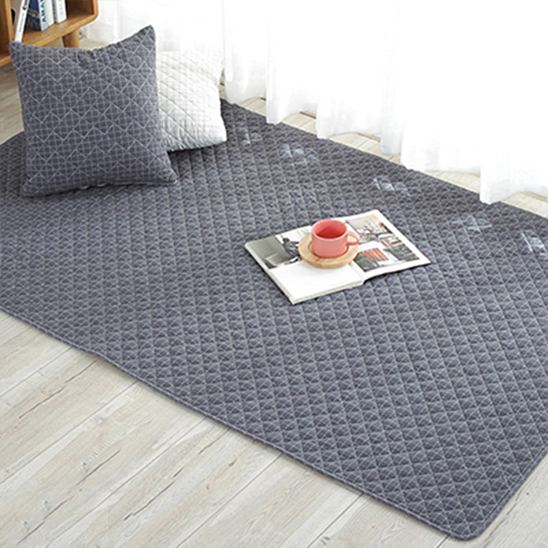Multicolored simple cotton rug with striped design, non-slip backing, machine washable, rug for the bedroom | Bowlift
