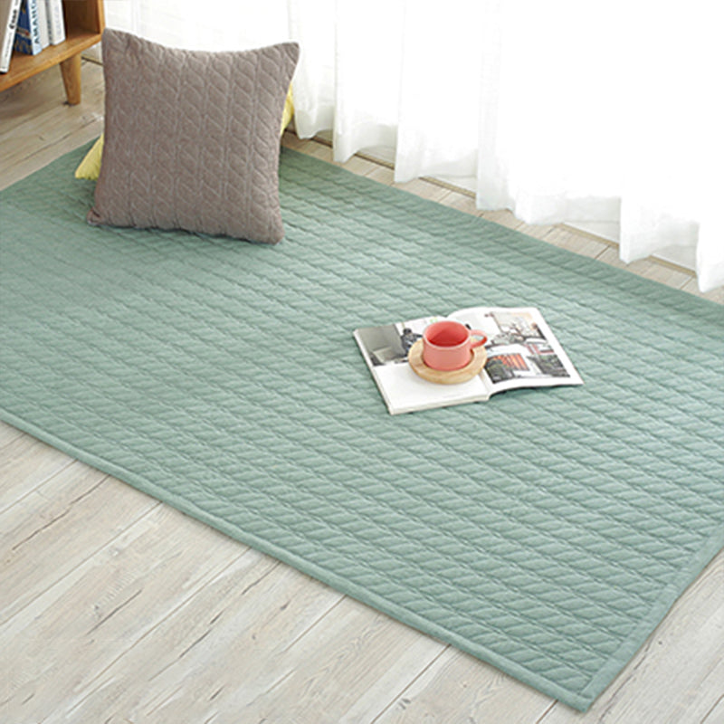 Multicolored simple cotton rug with striped design, non-slip backing, machine washable, rug for the bedroom | Bowlift
