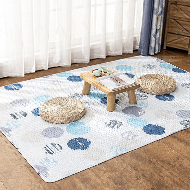 Multi-Color Relaxation rug Cotton Geometric pattern rug Non-slip backing Machine washable rug for bedroom | Bowlift