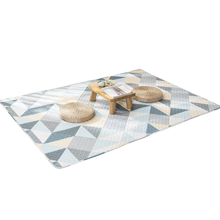 Multi-Color Relaxation rug Cotton Geometric pattern rug Non-slip backing Machine washable rug for bedroom | Bowlift
