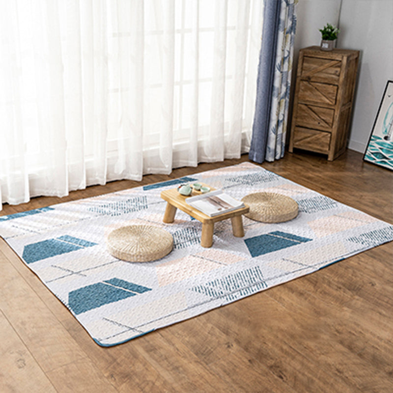 Multi-Color Relaxation rug Cotton Geometric pattern rug Non-slip backing Machine washable rug for bedroom | Bowlift