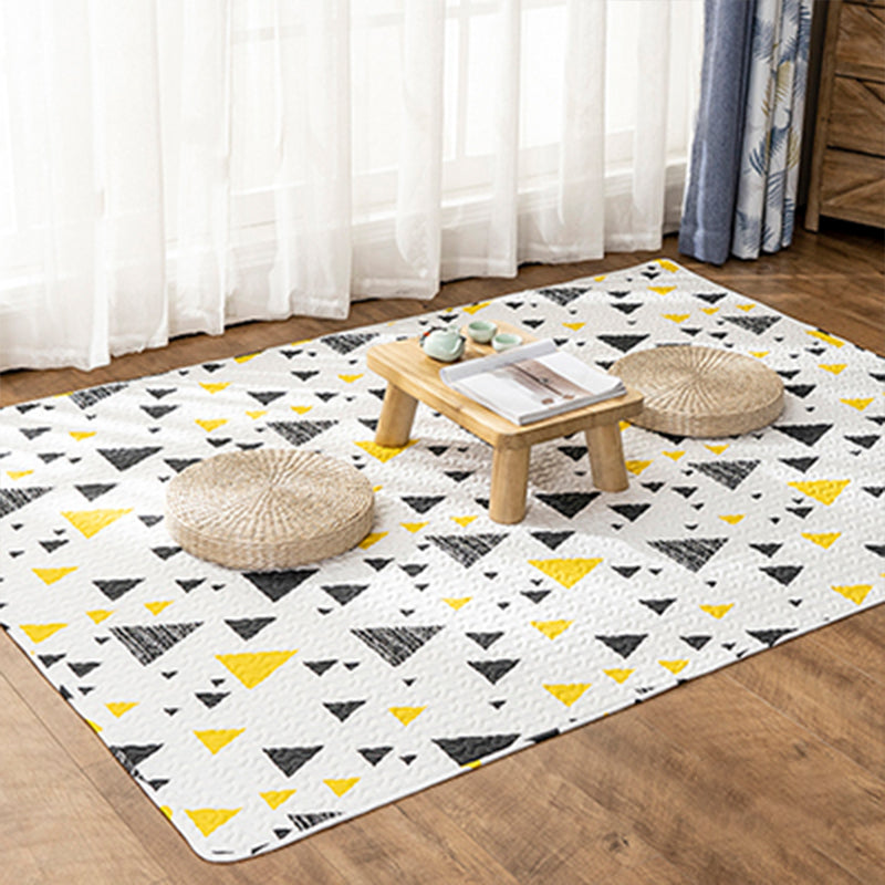 Multi-Color Relaxation rug Cotton Geometric pattern rug Non-slip backing Machine washable rug for bedroom | Bowlift