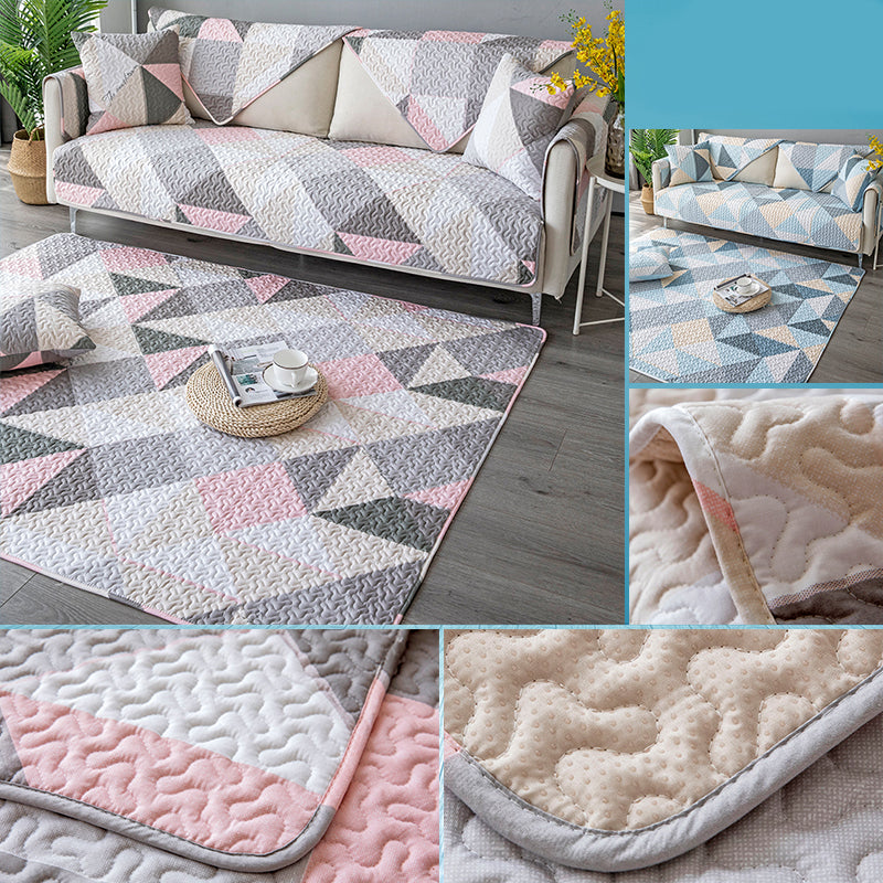 Comfort Living Room Carpet Multicolored Geometric Printed Area Rug Non-Slip Backing Washable Rug | Bowlift