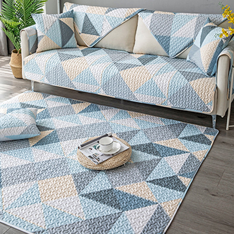 Comfort Living Room Carpet Multicolored Geometric Printed Area Rug Non-Slip Backing Washable Rug | Bowlift