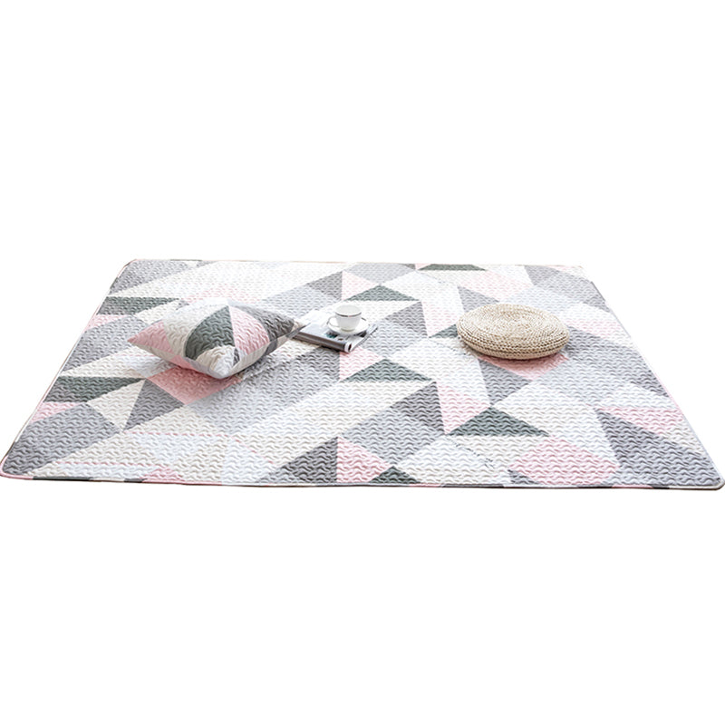 Comfort Living Room Carpet Multicolored Geometric Printed Area Rug Non-Slip Backing Washable Rug | Bowlift