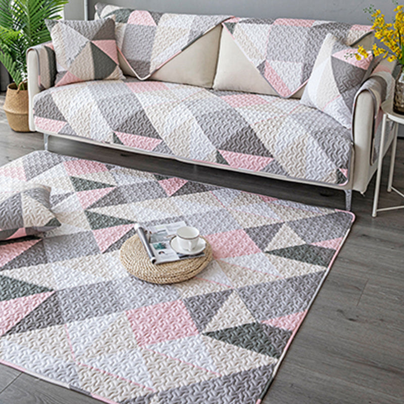 Comfort Living Room Carpet Multicolored Geometric Printed Area Rug Non-Slip Backing Washable Rug | Bowlift