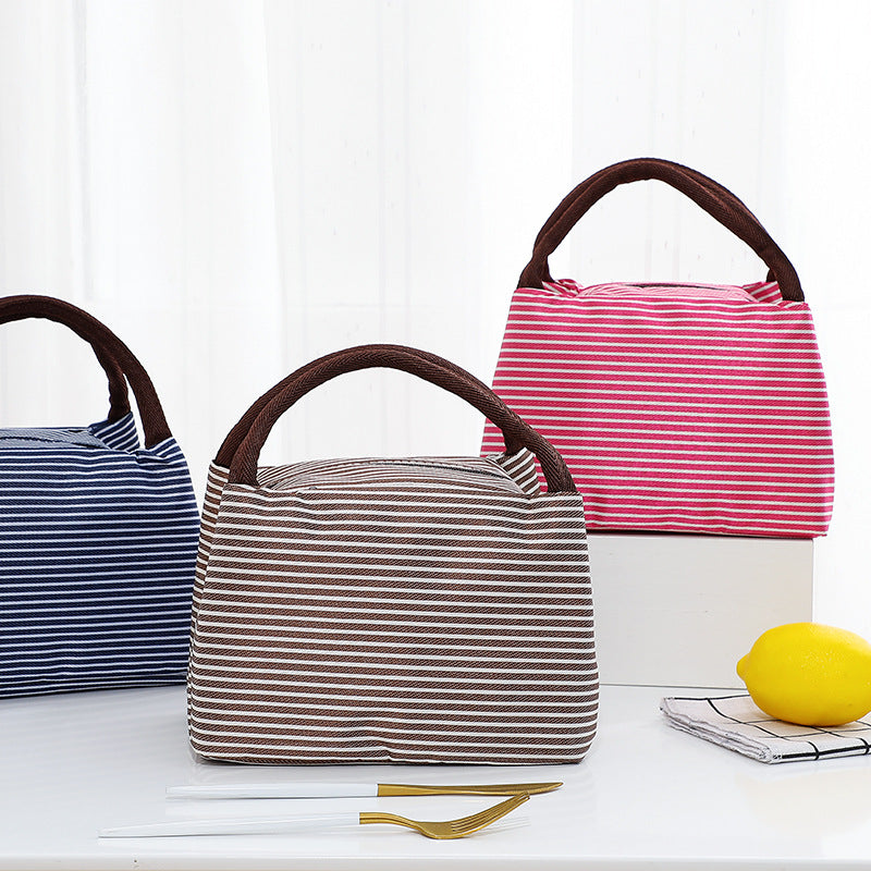 Insulated Lunch Bag with Stylish Stripes Bowlift