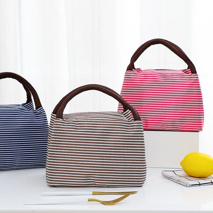 Insulated Lunch Bag with Stylish Stripes Bowlift