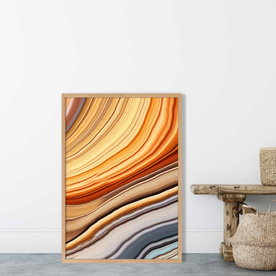 Abstract Fluid Art Print Blue and Orange No. 4 | Bowlift