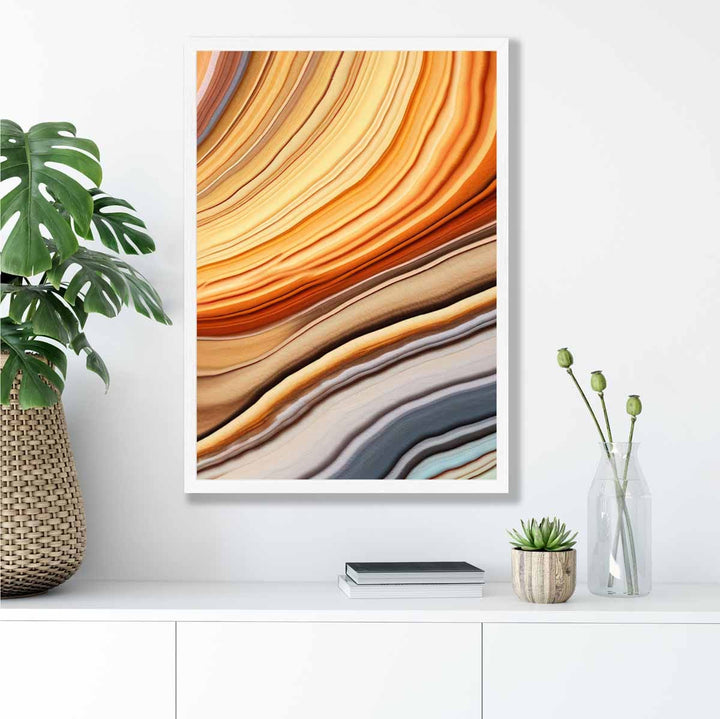 Abstract Fluid Art Print Blue and Orange No. 4 | Bowlift